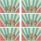 Vintage Ice Cream 12x18 Inch Placemats Set of 6 - Waterproof, Non-Slip & Washable Table Mats for Kitchen & Dining Table Placemats