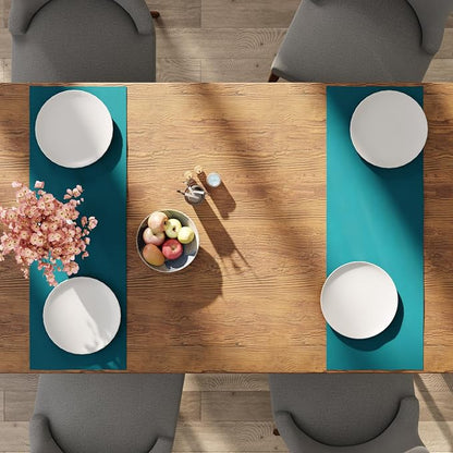 Encasa XO Table Runner, Cotton Canvas Dining Runner 13"x36" | Azul Blue - Image 5