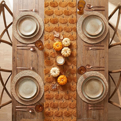 Artoid Mode Caramel Soft Faux Fur Fall Table Runner 13x60 Inch | Seasonal - Image 3