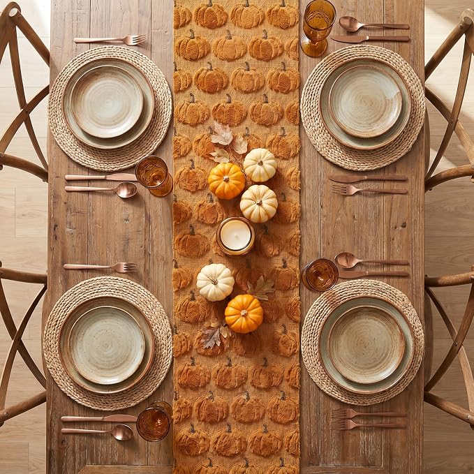 Artoid Mode Caramel Soft Faux Fur Fall Table Runner 13x48 Inch | Seasonal - Image 3