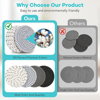 Coasters Set of 8, Absorbent Coasters - Image 3