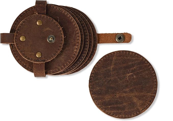 Set of 6 Coaster Geniune Leather Tea Coasters - Image 5