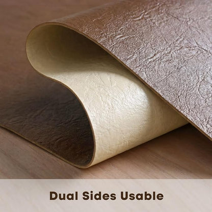 Artoid Mode Brown Double Sided Vinyl Faux Leather Table Runner, Seasonal - Image 5