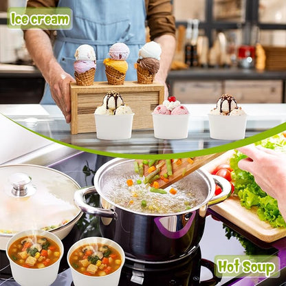 Fulmoon 100 Pack Paper Soup Containers - Image 4