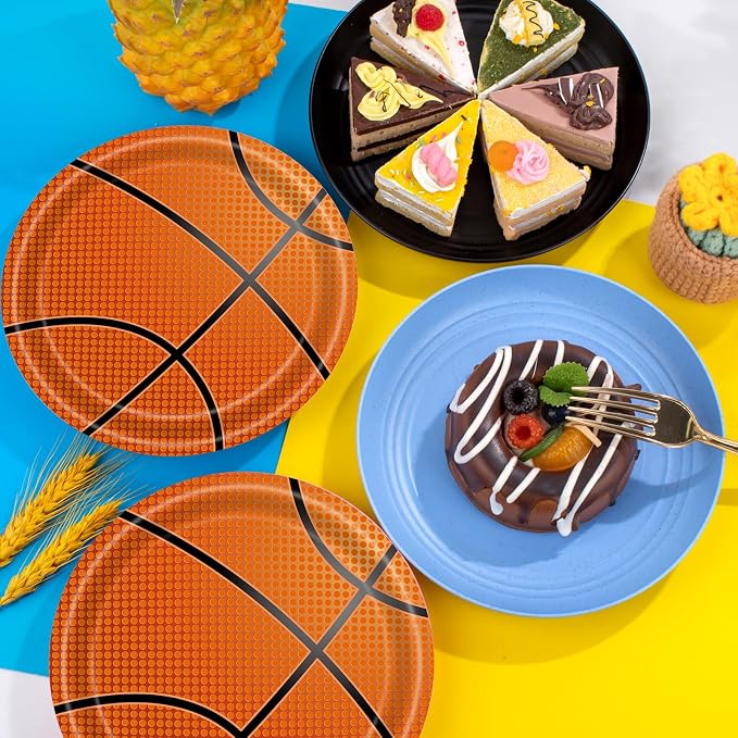 40 Pcs Basketball Plates and Napkins Party Tableware Set, Serves 20 | - Image 5