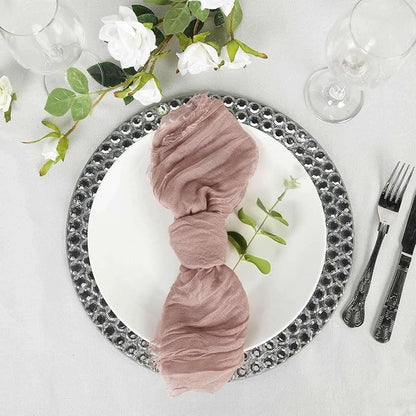 Efavormart 5 Pack 24"x19" Dusty Rose Matte Gauze Cheesecloth Napkins, Romantic - Image 6