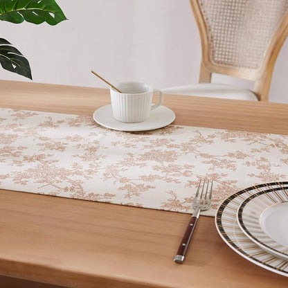 French Pastoral Farmhouse Table Runners, 13x108 Inch Terracota | 100% Organic - Image 5
