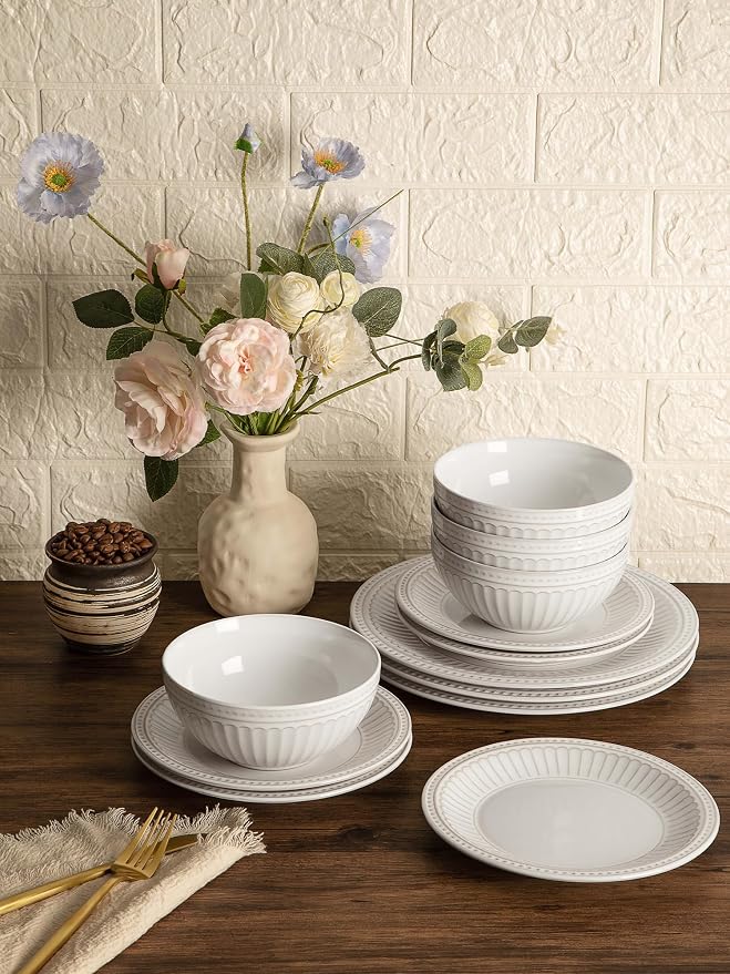 Famiware Ceramic Plates and Bowls Sets, Handmade Dishes Dinnerware - Image 2