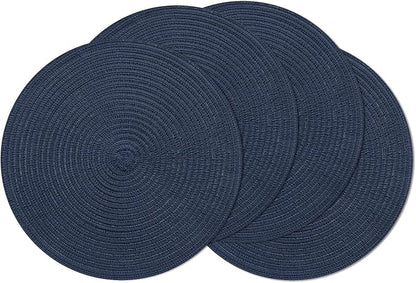 SHACOS Round Placemats Set of 4 Washable 15 inch Round Table Mats Cotton by SHACOS