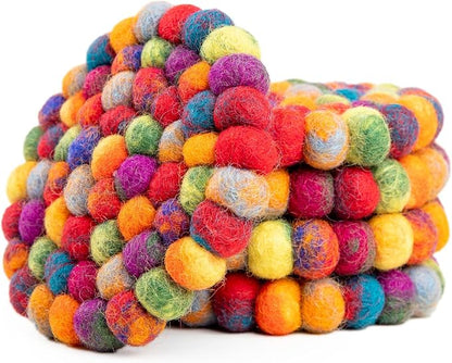 Round Felt Ball Coasters by Woolygon