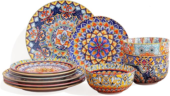 12-Piece Bohemian Porcelain Dinnerware Set by Unknown