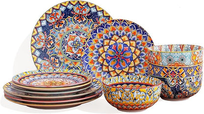 12-Piece Bohemian Porcelain Dinnerware Set by Unknown