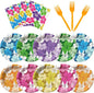 Hawaiian Luau Party Decorations, Tropical Hibiscus Tableware Set by OuMuaMua