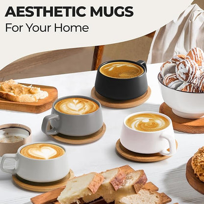 MIAMIO - Cappuccino Cup Set of 4, Ceramic - Luxe | Ceramic cappuccino cups and - Image 2
