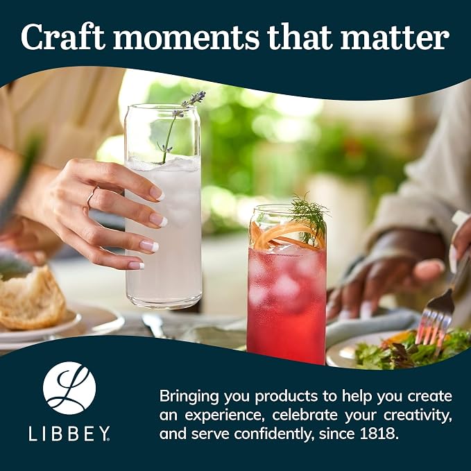 Libbey Classic Slim Beer Can Glasses, 12.5 oz Tall Drinking Glasses Set of 6 - Image 6