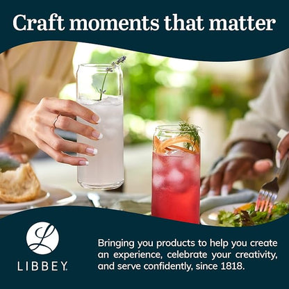Libbey Classic Slim Beer Can Glasses, 12.5 oz Tall Drinking Glasses Set of 6 - Image 6