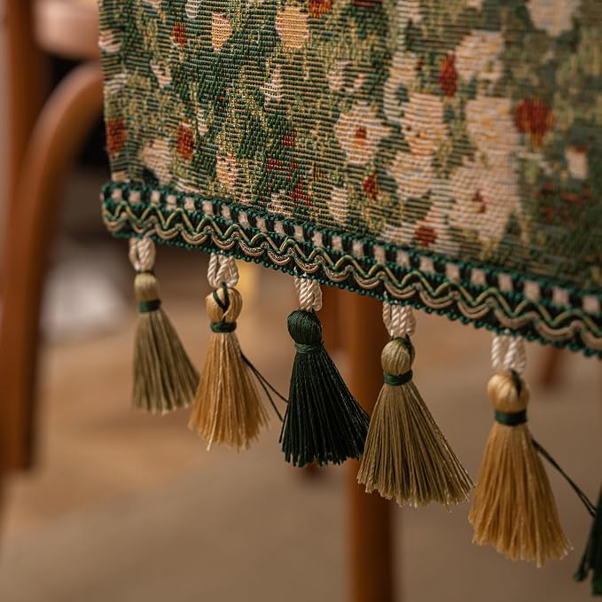 Ditsy Floral Table Runner Small Daisy Green 13 x 48 Inch | Jacquard Weave - Image 6