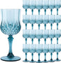 24Pack Plastic Wine Glasses, 7oz Vintage Goblets by LEYIQU