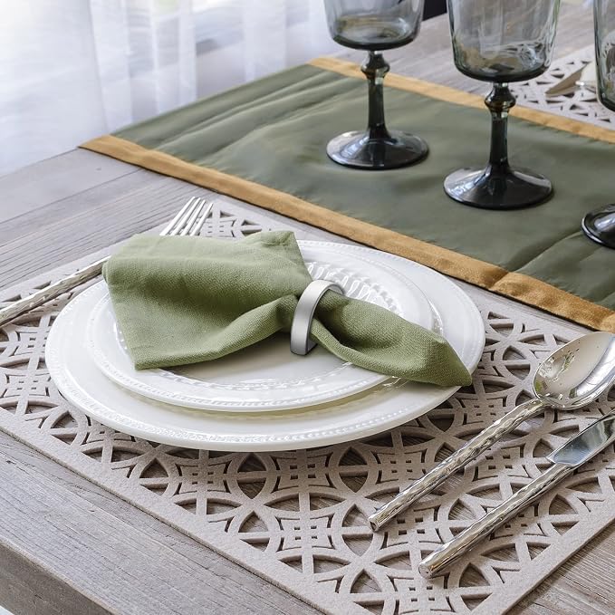 8 Pcs Stainless Steel Napkin Rings Metal Napkin Ring Holders Fall Thanksgiving - Image 6