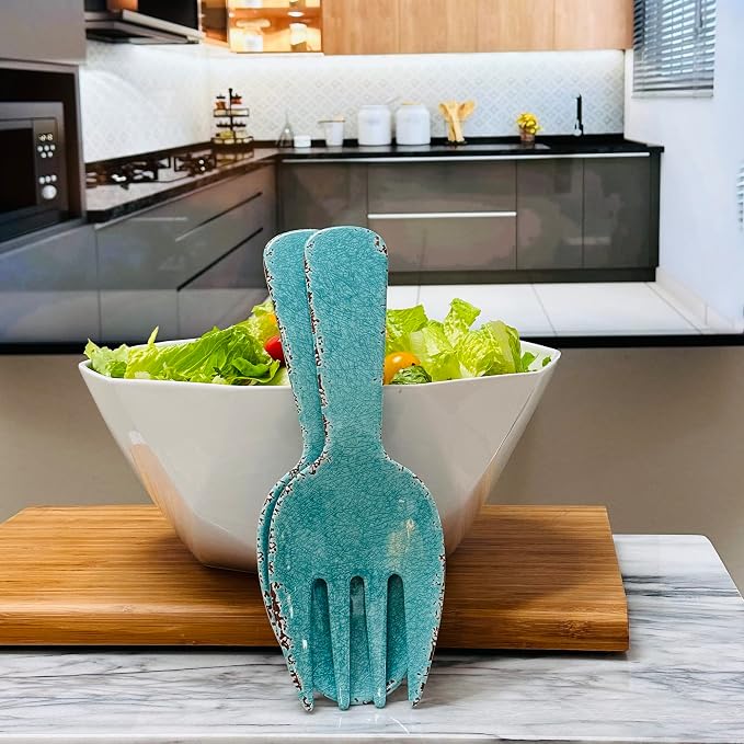 UPware Crackle Melamine Salad Servers, Serving Utensil Set, Includes Serving - Image 5
