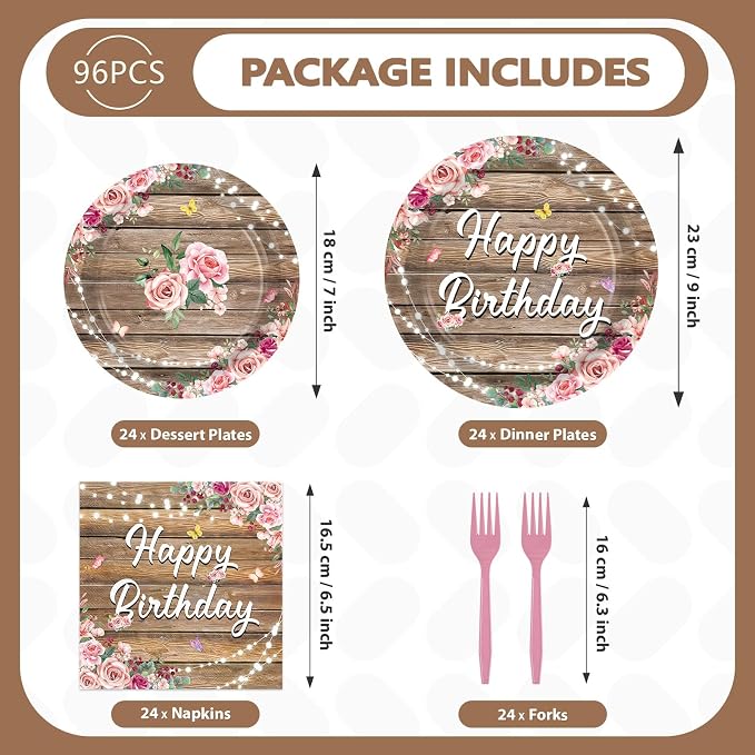 96 Pcs Wooden Birthday Party Decorations - Image 5