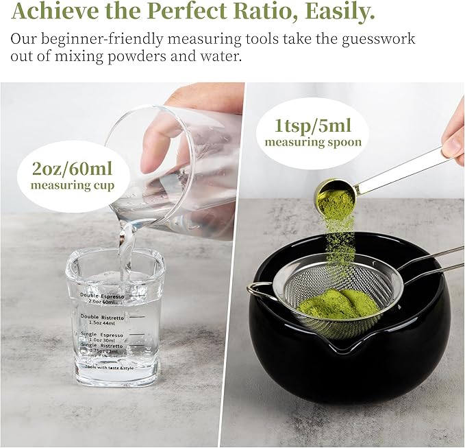 YIBO Matcha Whisk Set Black - Image 4
