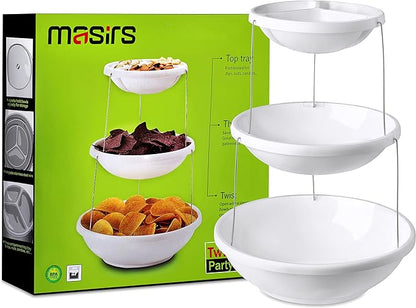 Masirs 3-Tier Collapsible Bowl: Decorative Design Folds - Image 5
