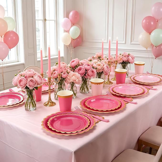 Pink Plates and Napkins Party Supplies - Image 3