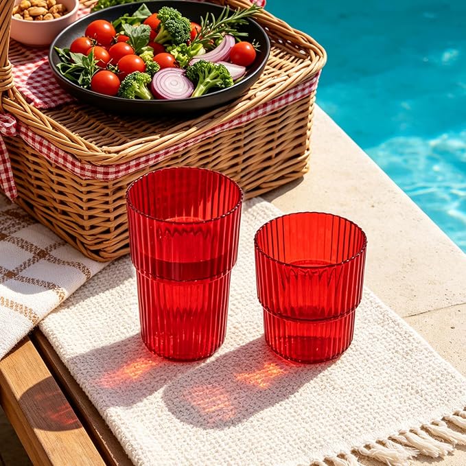 12 Pack Plastic Wine Glasses, 16 Oz Highball Glasses & 12 Oz Cocktail Glasses - Image 3