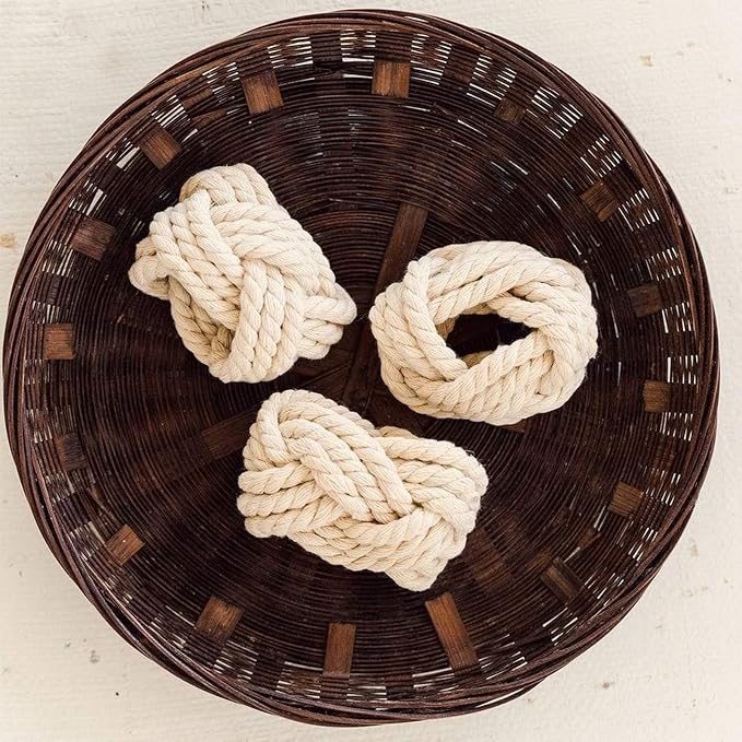 Cotton Jute Napkin Rings Handmade Braided Burlap Napkin Ring, Natural Woven - Image 5