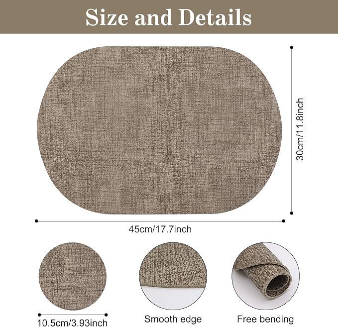 Faux Leather Placemats Set of 6 - Image 2