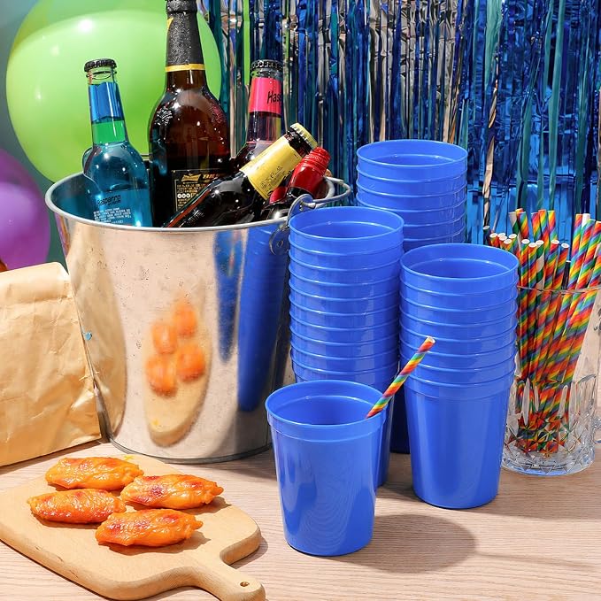 Yungyan 50 Pack 16 oz Stadium Cups Reusable Plastic Cups Blank Drink Stadium - Image 2