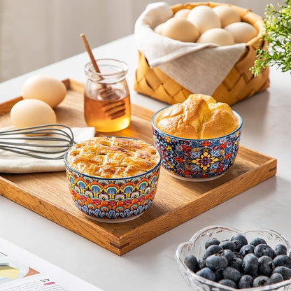 vancasso 8 Oz Ramekins Oven Safe Set of 6, Ceramic Baking Souffle Dishes | - Image 4
