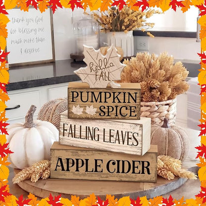 Moucuny 4 Pcs Neutral Fall Table Decor - Image 7
