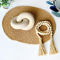 Wood Coffee Table Decor for Living Room, Hand Carved Chain Link Decoration, Modern Farmhouse and Boho Style Object