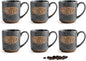 LYEOBOH Espresso Cups, Coffee Cups, Tea Cup - 3 oz Grey Ceramic Set of 6 by LYEOBOH
