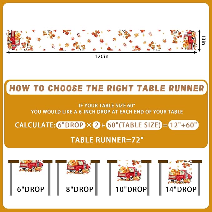 Bonsai Tree Fall Table Runner 120, Fall Runners - Image 2