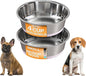 Neater Pet Brands Stainless Steel Dog Bowls with Non-Slip Rubber Bottom – Set of 2, 4 Cup (32 oz), Pink - Heavy Duty Metal Dog Bowl, Dishwasher Safe, Food or Water Bowl, Ideal for Medium Dogs