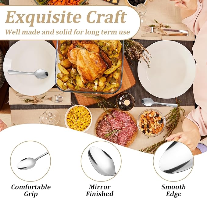 Windsor 96-Piece Set Stainless Steel Teaspoons, Tea Spoons | 5.9-Inch Food - Image 5