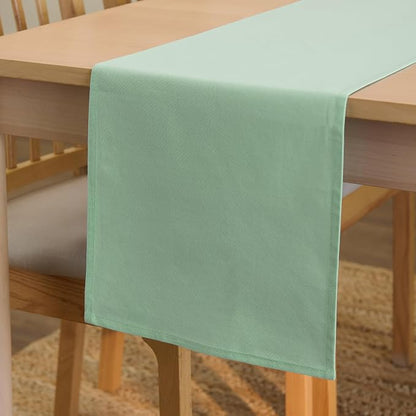 Encasa XO Table Runner, Cotton Canvas Dining Runner 13"x72" | Mint Green by EncasaXO