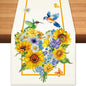 Summer Sunflowers Daisies Table Runner Birds Burlap Table Runners, Spring by BEAUTYROMANCEFORYOURLIFE