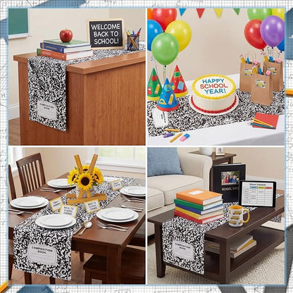 4 Pcs Composition Notebook Table Runner 71 x 13 Inch Preschool Back to School - Image 7