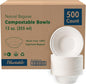 Paper Bowls Disposable Bowls Compostable [500 Pack] Bulk 12 oz Biodegradable Bowl - Case Pack Good For Hot Soup Chili - Made from 100% Sugarcane, Eco Friendly Bagasse Bowls Natural [500 Pack/Case]