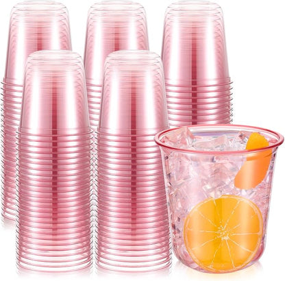 Ziliny 200 Pcs Disposable Stemless Glasses 12oz Crystal Plastic Wine Glasses by Ziliny