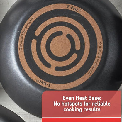 T-fal Signature Nonstick Cookware Set 12 Piece, Oven Broiler Safe 350F, Pots and Pans, Kitchen Cooking Set w/Fry Pans, Saucepans, Saute Pan, Dutch Oven, Griddle, Kitchen, Home, Dishwasher Safe, Black