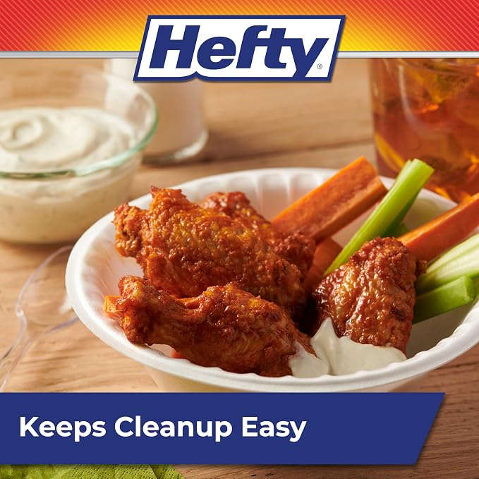 Hefty Everyday Soak Proof Foam Bowls, 50ct | Disposable White Bowls - Image 3