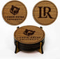 LazerEdge Lenoir Rhyne Bears Wooden Coaster Set - Cherry Wood - Officially Licensed Product - 4-Pack