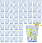 48 PCS Plastic Ribbed Drinking Glasses 10oz Blue Vintage Ripple Stemless Wine by SHIQIKEJIPTY