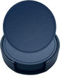Set of 6 Leather Coasters, Round Coasters by PACEKONER