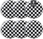 Ceramic Dinner Plates Set of 6-8 Inch Checkered Salad Plates, Microwave, Oven & Dishwasher Safe, Modern Minimalist Dessert Plates Geometric Black and White Plates for 6